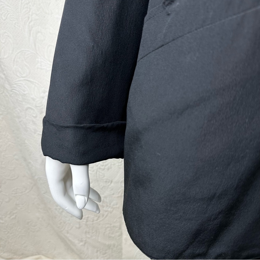VTG 80s 100% Silk Independent Style Black Blazer - Picture 14 of 16